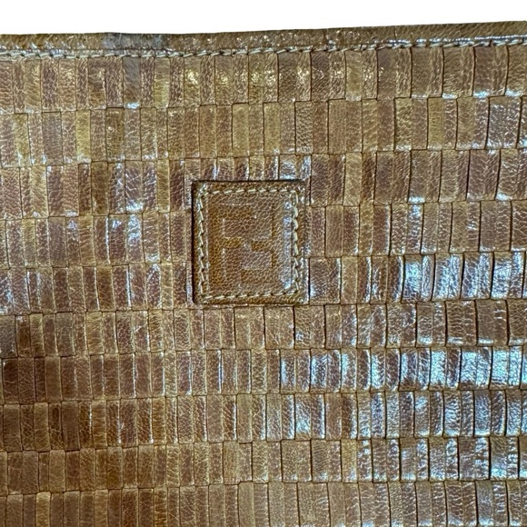 Vintage Fendi Intrecciato Woven Brown Leather Crossbody Bag 1980s PLEASE READ - Picture 5 of 7